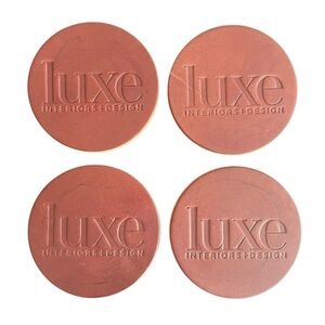 Luxe Interiors + Design Coasters Handmade American Bison Leather Steamboat CO